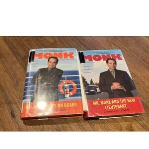Mr. Monk Book Lot of (2) Hardcover Ex-libris, Gets on Board, Lieutenant‎